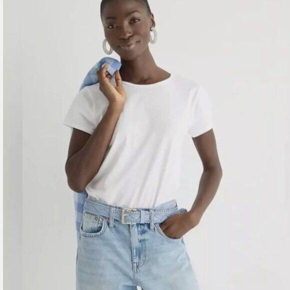 J. Crew - Slim-Fit Crewneck T-Shirt Organic Slub Cotton BP048 | Small | White - Picture 3 of 16